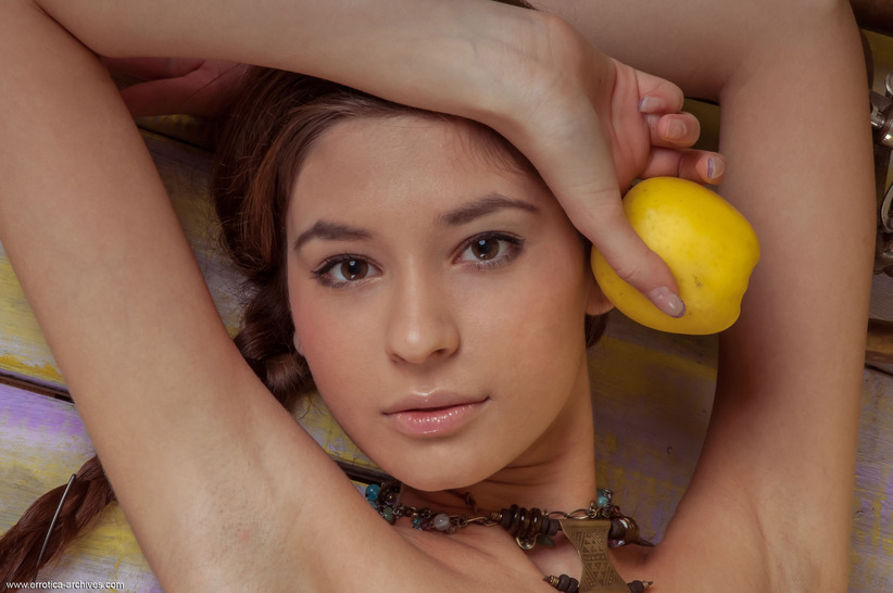Brunette Teenie Afrodita Shows Hairy Twat