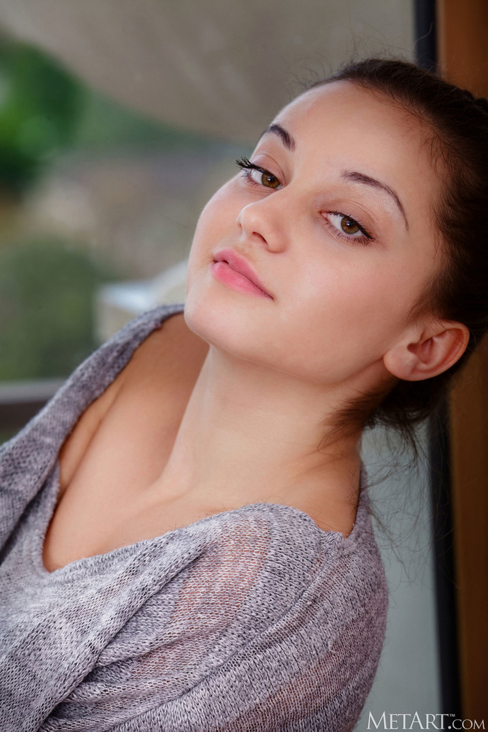 Silvy in Gray Sweater