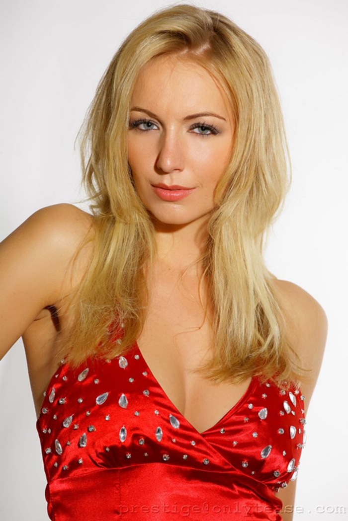 Hayley-Marie Coppin in red